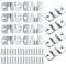 16 Pcs Flush Mount Brackets, Interlocking Photo Frame Hooks, Heavy Duty Stainless Steel Picture Hanging Z Clip Brackets for Picture Display Art Gallery Wall Mount Frame, with 32 Screws