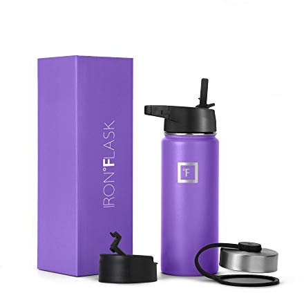 Insulated Water Bottle with Straw - 530 ml - Leakproof Double-Walled Stainless Steel Metal Drink Flask BPA-Free - Sports Travel Gym Camping Hiking Kids