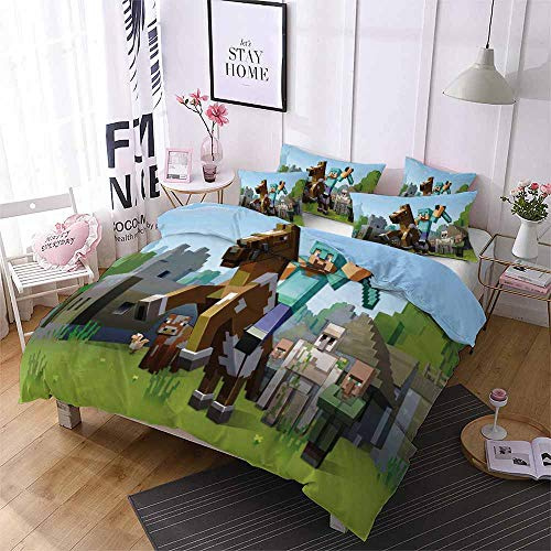 Ste-X Bettbezug MINICRAFT, Hautfreundliche Baumwolle, Studentenwohnheim, Einfaches Nacktes Schlafen Zu Hause, Doppelt (135x200cm,Stil 06)