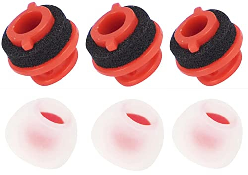 Wiki VALLEY 3 x Ersatz-Ohrpolster für Plantronics Voyager 5200 Series Bluetooth Headset Kopfhörer, Ultra Comfort Ohrstöpsel Silikon In-Ear-Ohren für Poly Voyager 5210 5220 Ohrstöpsel Rot Medium
