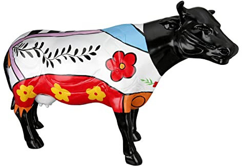 Casablanca Deko Figur Tierfigur Skulptur Cow XL - Bunte Kuh - Moderne Dekoration Wohnzimmer - Breite 63 cm