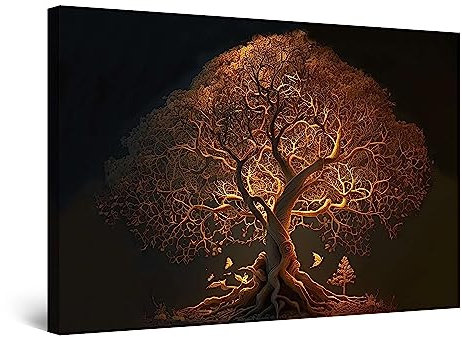 Startonight Leinwand Wandkunst – Brauner Lichtbaum des Lebens Rembrandt Gemälde – Kunstwerk für Wohnzimmer Großes Bild Heim Dekoration Drucken Moderne Malerei Schlafzimmer 60 x 90 cm