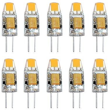 NCC-Licht 10 x G4 LED 12V Leuchtmittel Stiftsockel 1W warmweiß 360°, LED G4 Ersatz für 10W Halogenlampen
