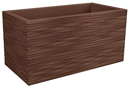 Tecnokit Nicoli vaso rettangolare rotazionale in resina Cassetta Elegance, per interni ed esterni, fioriera grande dimensioni cm 60x30x30 cm 80x40x40 (60x30x30, Corten)
