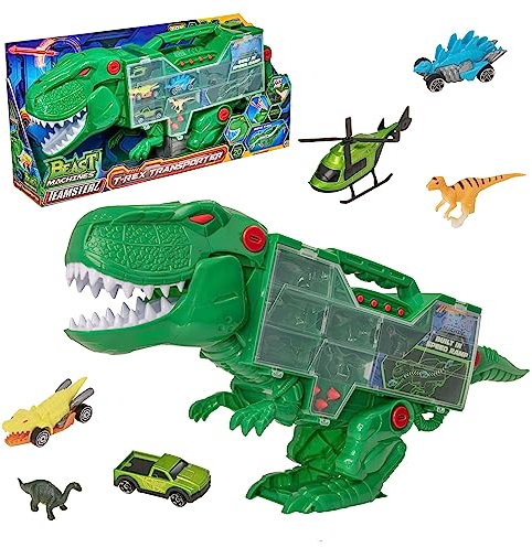 Teamsterz Transporteur Beast Machines | Lumière et Son avec Voitures Miniatures, Voitures Dinosaures et Figurines de Dinosaures | Tirer sur Un T-Rex avec des Missiles | 3 Ans et Plus