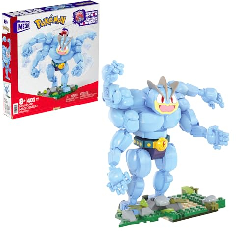 MEGA Pokémon Machomei - 399-teiliges Bauset zum erstellen Einer detailreichen Figur, 18 cm groß, boxt mit den Armen nach vorne, für Kinder ab 3 Jahren HTH70