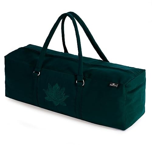 Yoga Studio Yoga-Tasche | YKK Full Zip Fastening Carrier Equipment Bag | Baumwolle Yoga & Pilates Unisex Matte Tasche mit Aufbewahrungstasche Fächer für Matten & Zubehör | Passend für die meisten