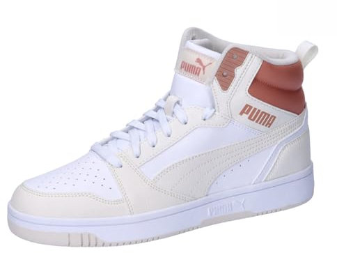 PUMA Rebound V6, Zapatillas Unisex Adulto, Puma White Frosted Ivory Deeva Peach, 40.5 EU