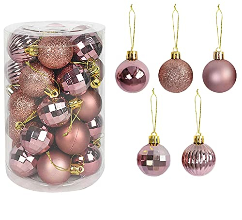Weihnachtsschmuck, Weihnachtsbaumkugel-Dekoration, für drinnen und draußen, 2022, Neujahrsparty-Dekoration, 34 Packungen goldene Kunststoffkugeln, Weihnachtsschmuck, 4 cm Weihnachtskugel (Farbe: Z03