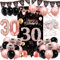 Jeackcelle Rose 30th Birthday Decorations Backdrop Banner Balloon, Number Foil 30 Balloon, 30 Years Old Birthday Party Decoration Supplies (30th, Rose Gold)