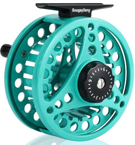 Sougayilang Fliegenfischrolle, Aluminium-Druckguss-Fliegenrolle, 5/6, 7/8, Gewicht, Salzwasser, türkis #5