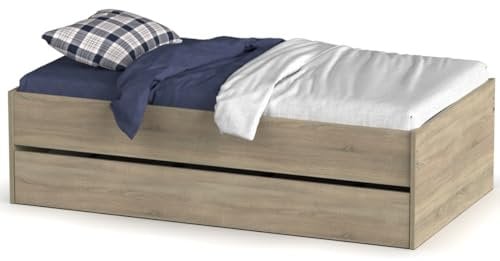 Miroytengo Cama Nido 105x190 cm, Cama Nido Grande, Cama Doble Juvenil Doble Terai Roble Cambrian