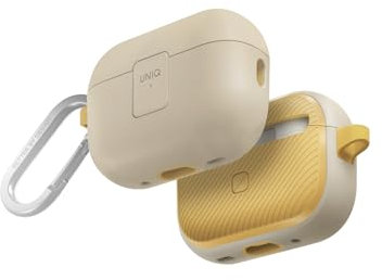 UNIQ Clyde Lock Hülle kompatibel mit Airpods Pro 2nd Gen (Elfenbein/Kanariengelb)