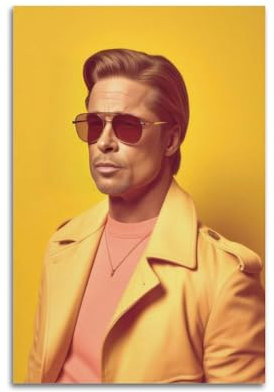 KIUYGPPJ Brad Pitt Schauspieler-Poster, dekoratives Gemälde, Leinwand, Wandposter und Kunstdruck, moderne Familienschlafzimmer-Dekoration, Poster, 20 x 30 cm