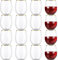 Oungy 16 Pack Plastic Stemless Wine Glasses, 12oz Plastic Wine Glasses Reusable, Clear Stemless Wine Cups Gold Rim Plastic Glasses for Party, Wedding, Picnic