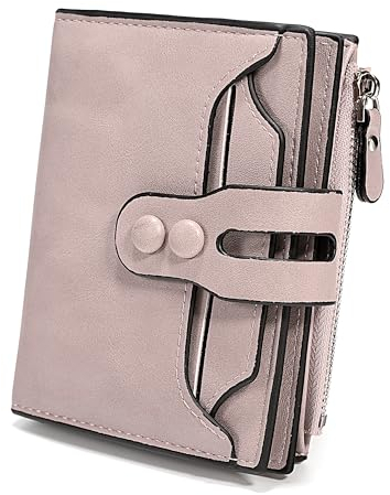 UTO Geldbörse Damen Klein Leder RFID Schutz 18 Fächer Schnalle Kleines Portemonnaie Frauen mit Münzfach Foto-Ausweishülle Brieftasche Mini Geldbeutel Viele Fächer Portmonee Geschenk