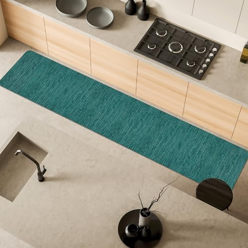 Comart - Tappeto Cucina Nancy - Antiscivolo - Lavabile in Lavatrice - Moderna Passatoia in Ciniglia - Runner per Corridoio e Cucina - Morbido e Resistente - Made in Italy - Giada - 50x270 cm