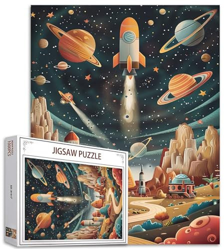 Tucocoo 1000 Piece Jigsaw Puzzles for Adults Space Traveler Painting Jigsaw Puzzle Galaxy Stars 1000 Pieces Puzzles for Challenging Family Activity Game Abstract Art DIY Puzzle Wall Decor Gifts