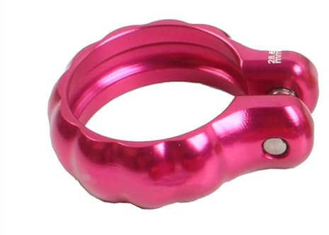 ELTOX Bike Seat Clamp,Seat Post Clamp 2 Pcs 26.8mm/28.6mm Aluminum Alloy Balance Bike Seatpost Clamp For Sliding Seat Tube(Pink 26.8mm S Bike)