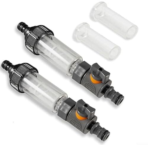 Lot de 2 filtres à eau de rechange pour camping-car avec valve de régulation et adaptateur rapide pour camping-car, caravane, bateau