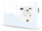 JIMEIDA Interrupteur tactile avec prise de courant 20 W - Charge rapide - Blanc avec ports USB (USB A et type C) 1 compartiment 1 voie - Panneau en verre et interrupteur mural LED d'état - Pas de