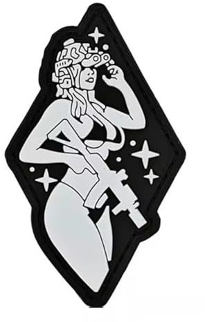 Viusneun 3D PVC Patches Klett Kriegerin Schönheit Militär Patch Aufnäher Patches Klett für Rucksäcke Taktische Kleidung Aufkleber Abzeichen Klettbänder (Weiß)