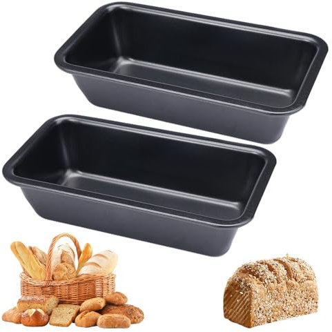 WhizNook 2 Piezas Molde para Pan 15.5x8.5x4 cm, Rectangular Molde Antiadherente para Pan de Acero al Carbono, Molde para Hornear Pan para Horno, Molde Pan de Molde, para Pasteles y Panes
