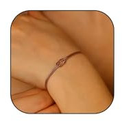 Nayyana Roségoldarmbänder, 18 Karat Echtgold plattiert, Liebesknoten-Armband aus Titanstahl, zierliche Schlangenkette, Unendlichkeitsarmband, verstellbar, Goldschmuck, Geschenke