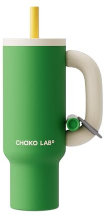 CHAKOLAB BaWangCup Insulated Water Bottle drinkware Green＆White Tumbler 1000ml | Ceramic Liner