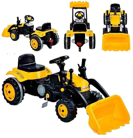 COIL veicolo a pedale, escavatore con pala, trattore a pedale, escavatore a sabbia, escavatore per bambini, clacson, regolazione del sedile, carico massimo 50 kg