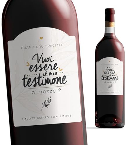 Manahia - Etichetta bottiglia matrimonio | Vuoi essere il mio testimone di nozze? | Proposta testimone, etichetta vino personalizzata, sorpresa matrimonio, regalo testimone, annuncio speciale nozze