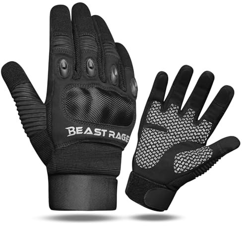 BEAST RAGE Guantes de moto para hombre para pantalla táctil, guantes de motocicleta para mujer, guantes protectores de equitación para motocicleta, carretera, ciclismo, excursiones todoterreno