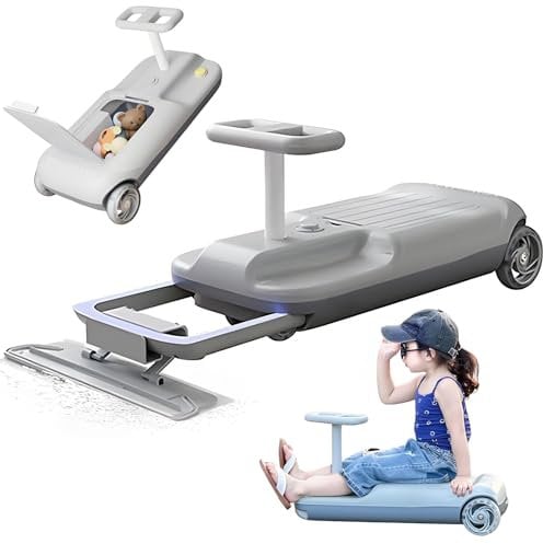 Kids Go Kart - 12V Multi-Function Cleaning Kart with 6L Storage, Removable Mop Head, Gradient Light Screen, 360° Rotation, Adjustable Speed, Perfect for Kids Drift Racing