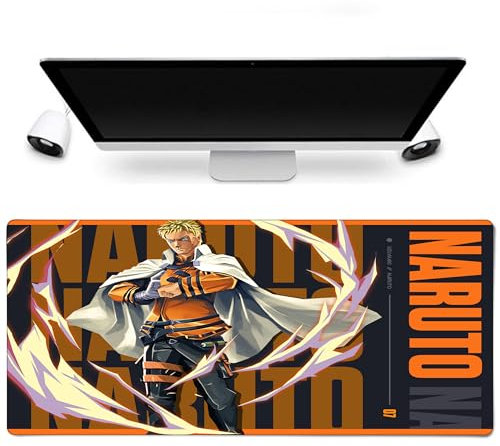 Naruto Tapis Bureau VALORANT – 800x400mm Étendu, Design Esport, Base Stable et Surface Imperméable, Idéal pour Environnements Polyvalents