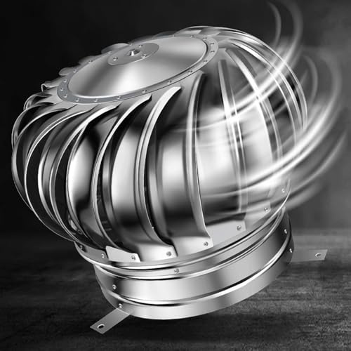 Mixtric Dach Abzugshaube für Kaminrohre, Dach Abzugshaube aus Edelstahl für Windkraftanlagen, Drehbarer Kaminabzug für AußEnkamine,200mm/8in