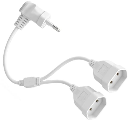 Cavo di prolunga piatto 2 in 1, cavo di prolunga spina tipo C Euro a presa tipo C, prolunga presa presa piastra 50 CM per TV PC monitor console di gioco, elettrodomestici
