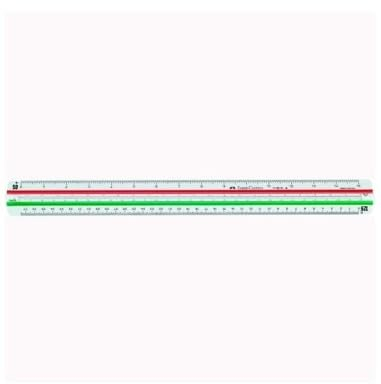 FABER-CASTELL 176531 - Reduktionsmaßstab 853 HP-A für Architektur, Skalierung 1:20:25:50:75:100:125
