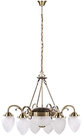 Großer Lüster Kronleuchter im Jugendstil 6-armig 230V Hängeleuchte Pendellampe Esszimmer Wohnzimmer