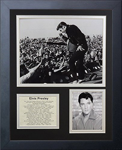 Legends Never Die 16446U Elvis Presley Performing Live Collectible | Gerahmte Fotocollage, Wandkunst, Dekor, Schwarz, 30,5 x 38,1 cm