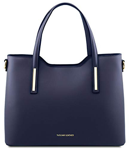 Tuscany Leather Olimpia - Shopping Tasche aus Leder (Dunkelblau)