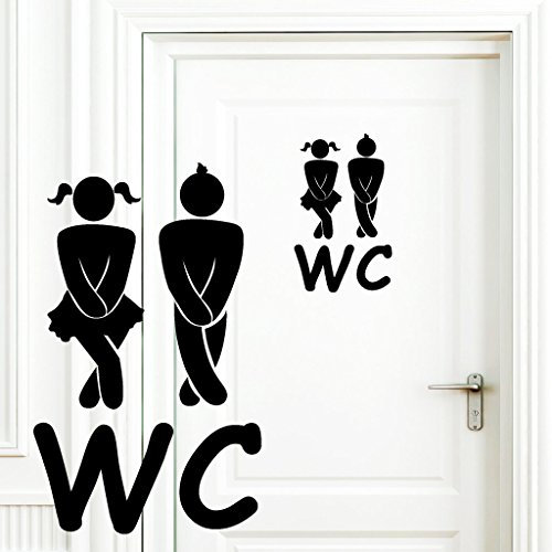 Wandtattoo Loft Türaufkleber WC Mädchen und Junge in Größe 28 cm hoch x 17 cm breit/Türaufkleber/WC/Aufkleber/Sticker/Wandaufkleber - 30 Farben