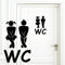 Wandtattoo Loft Türaufkleber WC Mädchen und Junge in Größe 28 cm hoch x 17 cm breit/Türaufkleber/WC/Aufkleber/Sticker/Wandaufkleber - 30 Farben