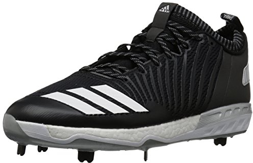adidas Energy Boost Icon 3.0 Cleat - Herren Baseball, Schwarz (Schwarz/Weiß/Metallic-Silber), 42 EU