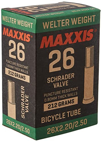 Maxxis WelterWeight Fahrradschlauch, Schwarz, 26 x 1.90-2.125 Presta/FV