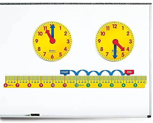 Learning Resources Magnetic Elapsed Time Set, Telling Time, Clock for Kids, Classroom Supplies, Set of 2