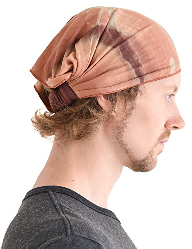 Bandeau Cheveux Femme Tie Dye - Serre Tete Homme Bandana Elastique Marbré Teint Main Japonais orange