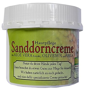 Sanddorncreme mit Aloe Vera Urea und Olivenöl für die optimale Hautpflege 250 ml