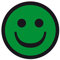Qualitätsaufkleber Smiley lachend, Grün, Haftpapier, Ø 20 mm, 100 Stück/Rolle