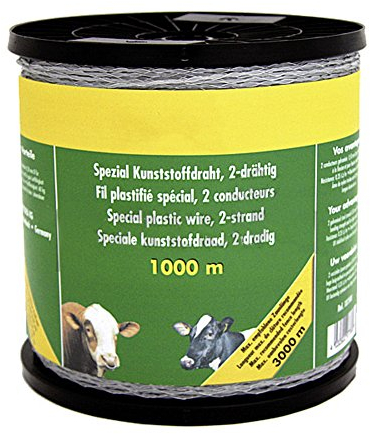 Patura Spezial-Kunststoffdraht, transparent, Nylonseele, 2 verz. Drähte, 1000 m Rolle
