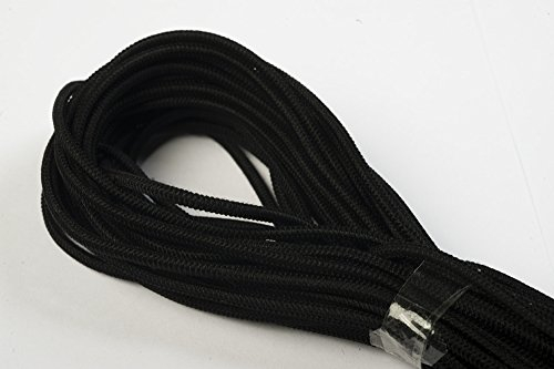 Jajasio 10 m Gummikordel 3mm, Elastische Kordel Auswahl aus 37 Farben Gummischnur Elastische Kordel/Farbe: 29 - schwarz